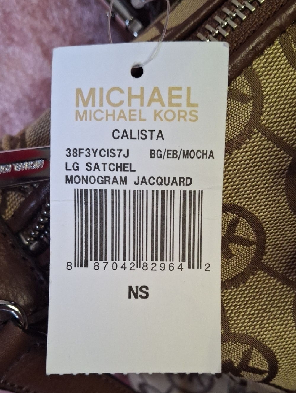 NWT Michael Kors Calista Monogram Large Satchel - Picture 2 of 6